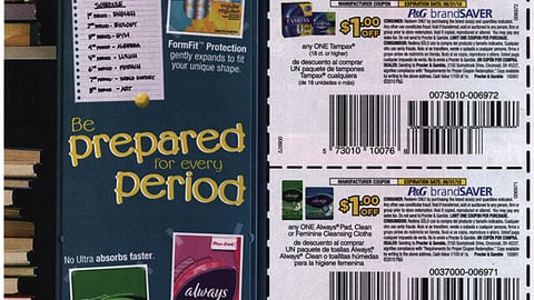 P&G 'Be Prepared For Every Period' FSI