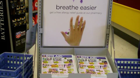 Rite Aid 'Breathe Easier' Circular Rack Sign