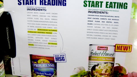 Campbell's Select Harvest Comparison Shelf Talker