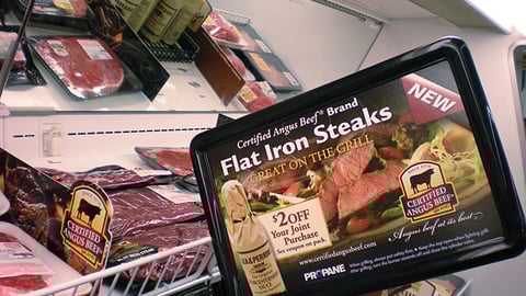 Angus Beef, Lea & Perrins Joint Purchase Shelf Sign