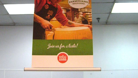 Whole Foods 'Wheel Cracking' Ceiling Banner