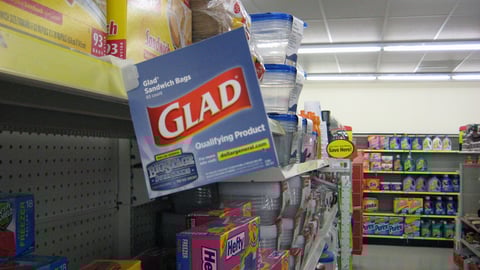 Dollar General Glad 'Big Stage' Shelf Sign