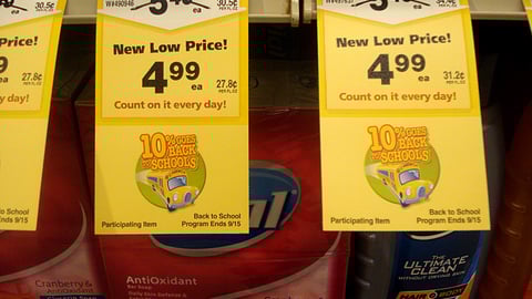 Dominick's '10% Goes Back to Schools' Price Labels