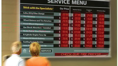 Chrysler Electronic Service Menu Board