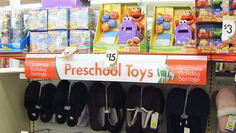 Holiday Preschool Toys Shelf Sign