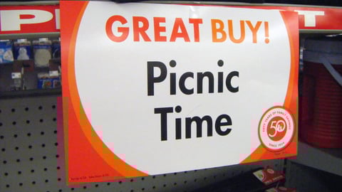 Family Dollar 'Picnic Time' Shelf Sign