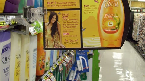 Caress Body Wash Shelf Sign