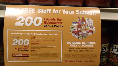 Campbell's Labels for Education Shelf Sign