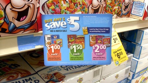 Safeway 'Buy 5' Cereal Shelf Dangler