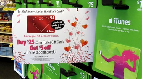 iTunes Valentine's Day Shelf Talker