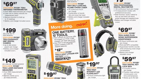 Home Depot Ryobi Tek4 Feature