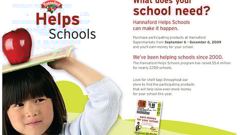 Hannaford 'Helps Schools' Circular Feature
