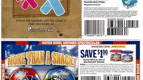 Blue Diamond Super Bowl/Huggies 'Potty Dance' FSIs