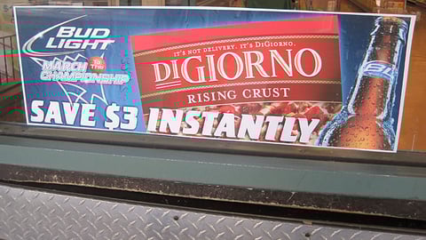 Bud Light/DiGiorno Offer Window Sign