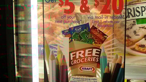 Jewel Kraft 'Free Groceries' Cooler Cling