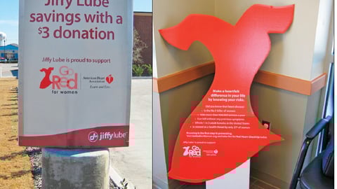 Jiffy Lube 'Go Red' Heart Health Signage