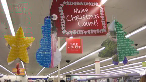 Kmart Holiday Ceiling Signs