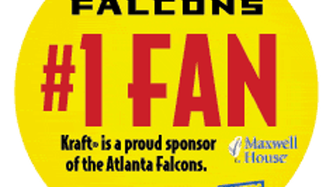 Publix/Kraft "#1 Falcons Fan" Sticker