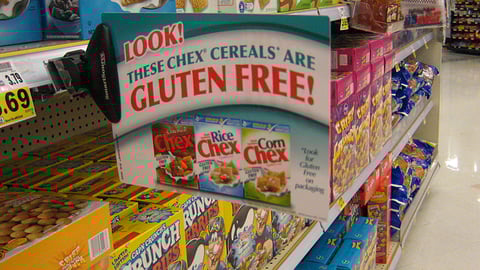 Chex Gluten Free Cereals Shelf Sign
