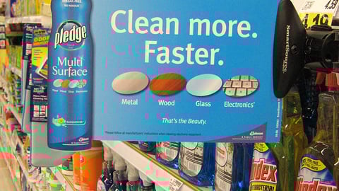 Pledge Multi Surface Shelf Sign