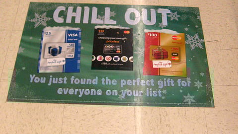 Visa/MasterCard Gift Card Floor Cling