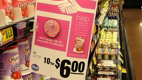 Yoplait Kroger 'Save Lids' Shelf Talker
