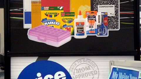 Meijer Back-to-School Stanchion Sign