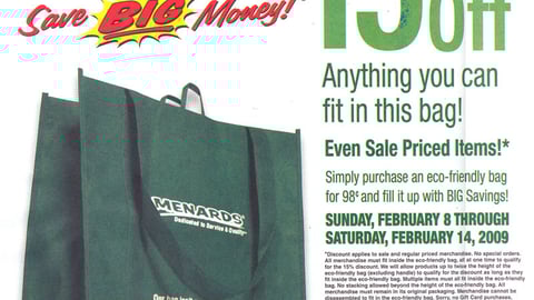 Menards 'Go Green' Handout