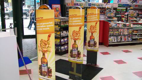 Nestea Red Tea Security Pedestal Ad