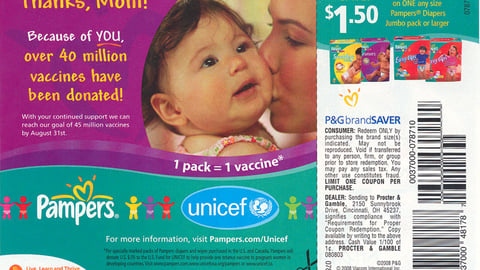 Pampers Unicef FSI