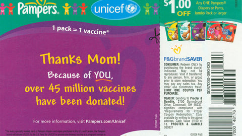Pampers Unicef Vaccine FSI