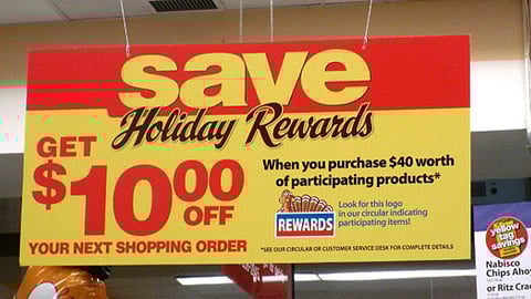 Pathmark 'Holiday Rewards' Ceiling Sign