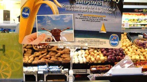 Chiquita Tropical Getaway Sweeps Sign