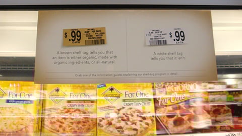 Publix Organic Shelf Tag Sign