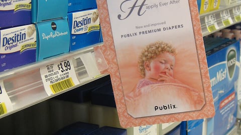 Publix Premium Diaper Shelf Sign