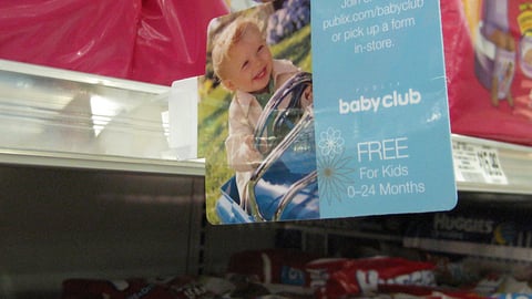 Publix Baby Club Shelf Sign