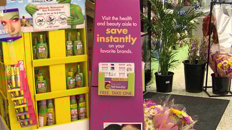 Publix, P&G "Feel Beautiful" Coupons Standee