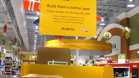 Publix "School Tools' Ceiling Sign