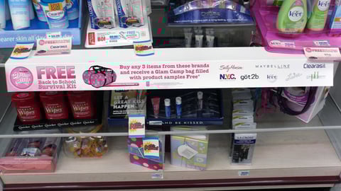 Rite Aid 'Glam Camp' Shelf Sign