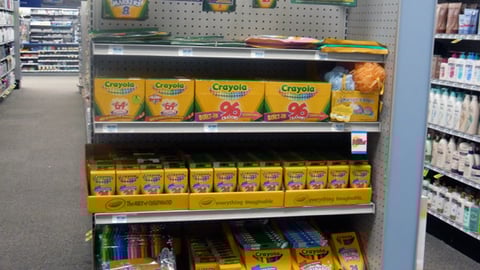 Rite Aid Crayola Back-to-School Endcap