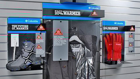 Columbia Sportswear Omni Heat Launch Displays