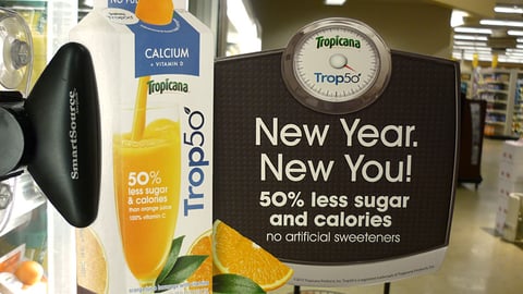 Tropicana Trop50 Shelf Talker