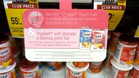 Yoplait 'Save Lids' Shelf Dangler