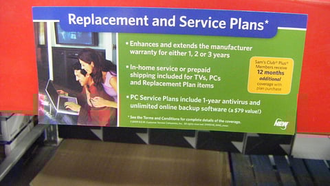 Sam's Service Plans Sign