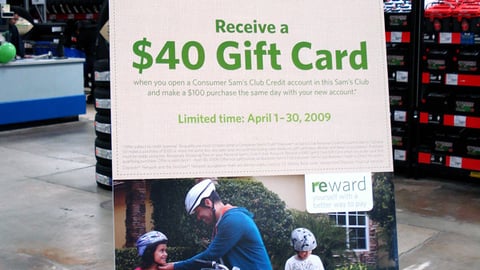 Sam's Club Credit Incentive Easel Sign