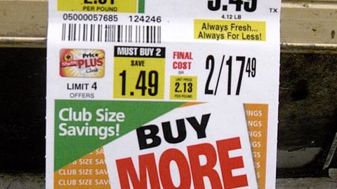 ShopRite 'Club Size Savings' Shelf Label