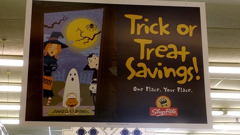 ShopRite Halloween Ceiling Sign