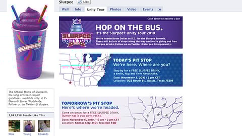 7-Eleven Slurpee 'Unity Tour' Facebook Page