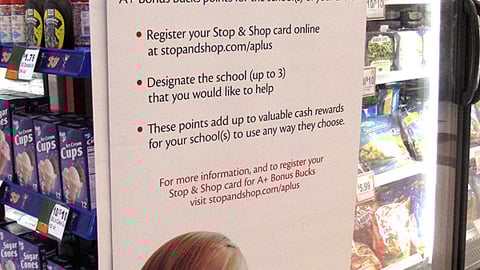 Stop & Shop 'A+ Bonus Bucks' Stanchion Sign