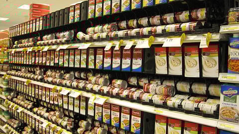 Campell's Soup Gravity Feed Display